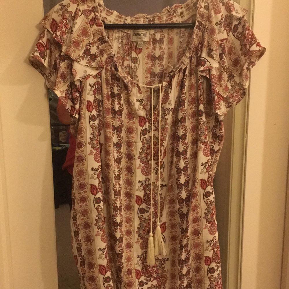 Bohemian ruffled sleeve shirt